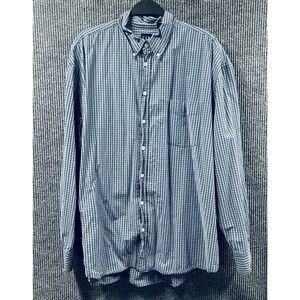VTG Gap‎ Shirt Mens 2XL Plaid Blue Standard Fit Button Down Dressy Work Casual
